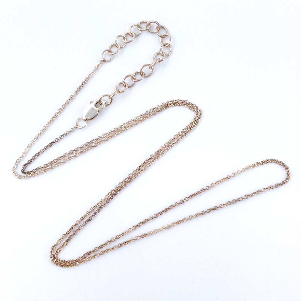 Vintage Sterling Silver 925 0.6mm Adjustable Cable Chain Necklace 18"-20"